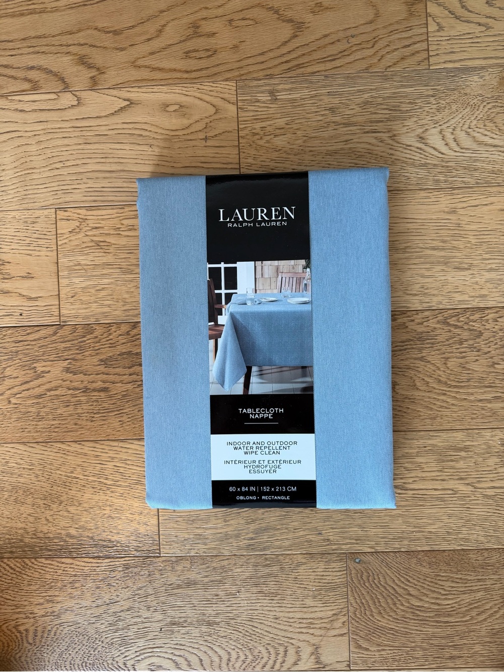 Ralph Lauren Denim Light Pale Blue Water-Repellent Tablecloth Rectangle 60x84
